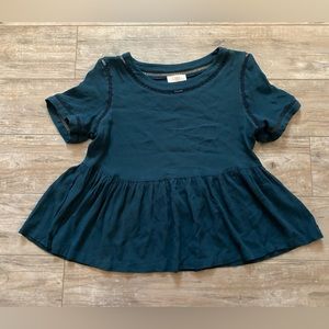 LOFT Teal Babydoll Blouse